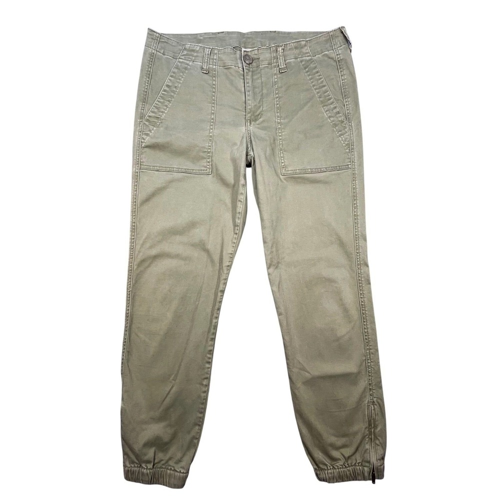 Cabi Green Utility Cargo Ankle Zip Jogger Pants Women Size 8